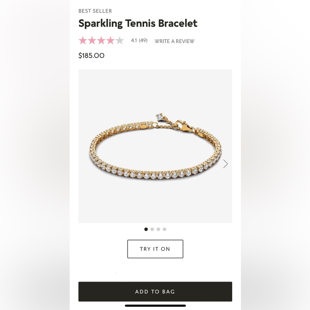 Sparkling tennis bracelet (gold)